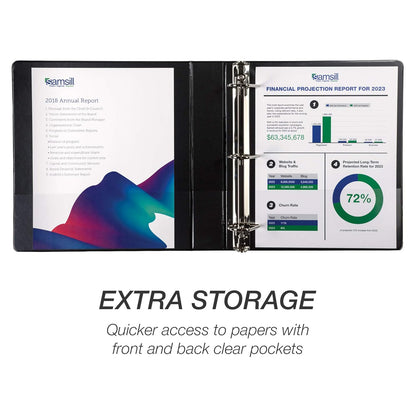 Durable 1.5 Inch 3 Ring Binder, Made in USA, D Ring Binder, FSC 100% Recycled Chipboard, Black, 4 Pack