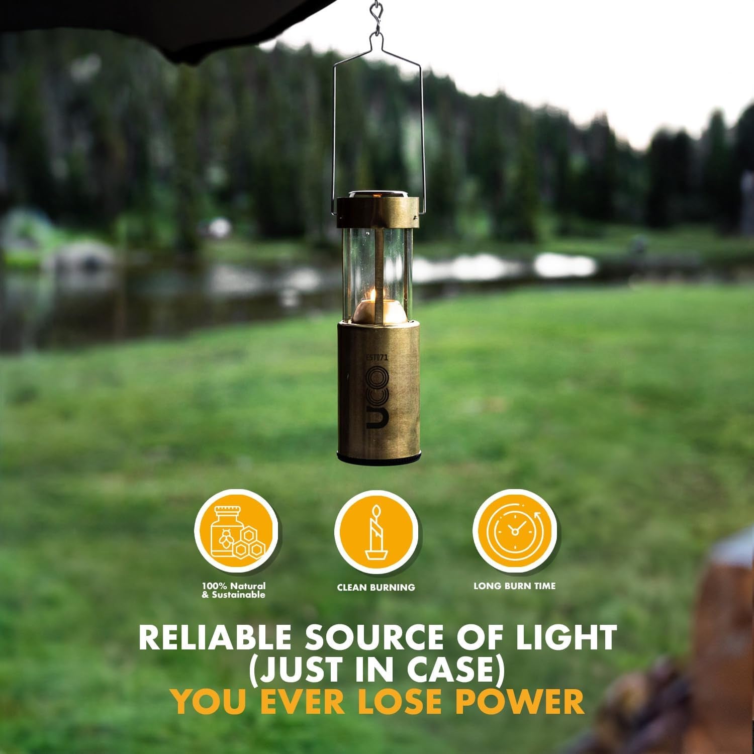 12-Hour Natural Beeswax Long-Burning Candles for  Candle Lanterns and Emergency Preparedness, Made in USA