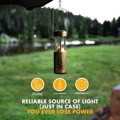 12-Hour Natural Beeswax Long-Burning Candles for  Candle Lanterns and Emergency Preparedness, Made in USA