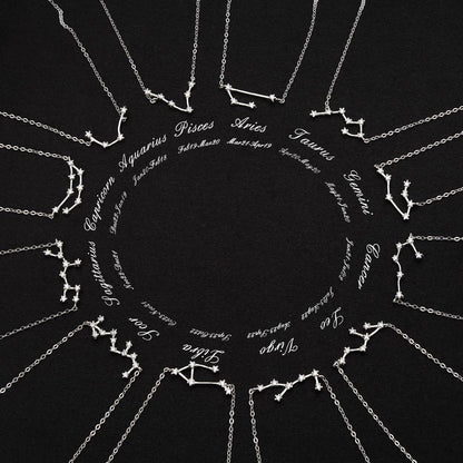 Gifts for Mom Women 925 Sterling Silver CZ Horoscope Zodiac 12 Constellation Astrology Link Bracelet for Mothers Day/Valentines Day/Birthday/Christmas/Anniversary