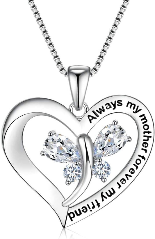 Forever Connected Mother & Son Necklace – Heart Pendant Gift for Mom, Sterling Silver Jewelry for Mother'S Day or Birthday