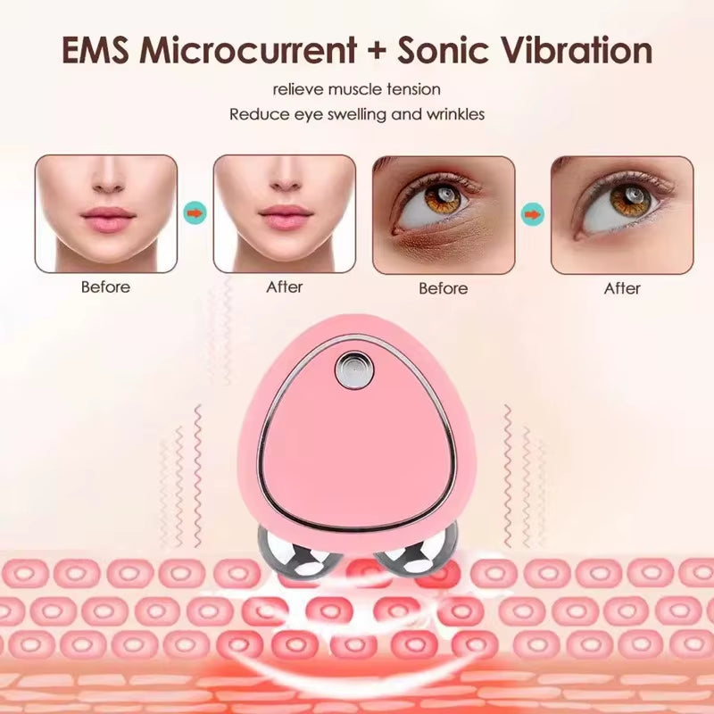 Mini Portable Micro Current Beauty Instrument Set EMS Delicate Contour Lifting Firming Facial Skin Tighten Skin Sculpting Tool