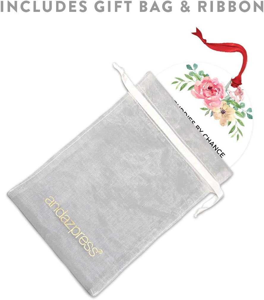 round Metal Christmas Ornament Funny Friendship Gift, Gym Buddies by Chance, Friends by Choice, Floral Graphic, 1-Pack, Includes Ribbon, for Best Friends Gym Buddy Gifts Gym Ornaments