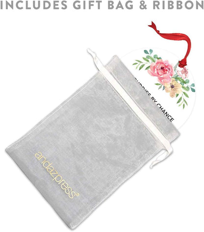 round Metal Christmas Ornament Funny Friendship Gift, Gym Buddies by Chance, Friends by Choice, Floral Graphic, 1-Pack, Includes Ribbon, for Best Friends Gym Buddy Gifts Gym Ornaments