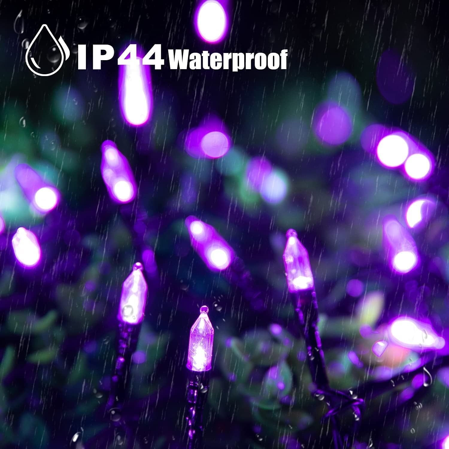Halloween String Lights Outdoor, 98 Feet 300 Led Christmas Lights with 8 Lighting Modes for Halloween Party Christmas Xmas Tree Lights Decor(Purple)