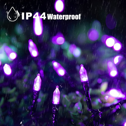 Halloween String Lights Outdoor, 98 Feet 300 Led Christmas Lights with 8 Lighting Modes for Halloween Party Christmas Xmas Tree Lights Decor(Purple)