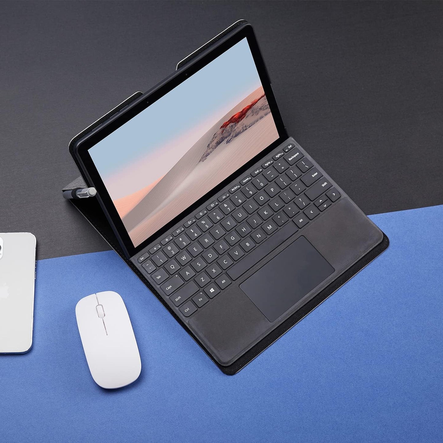 Protective Case for Surface Go 4 2023/Go 3 2021/Go 2 2020/Go 2018 with Stylus Holder, Multiple Angle Slim Lightweight Cover, Compatible with Type Cover Keyboard（Keyboard Not Included）