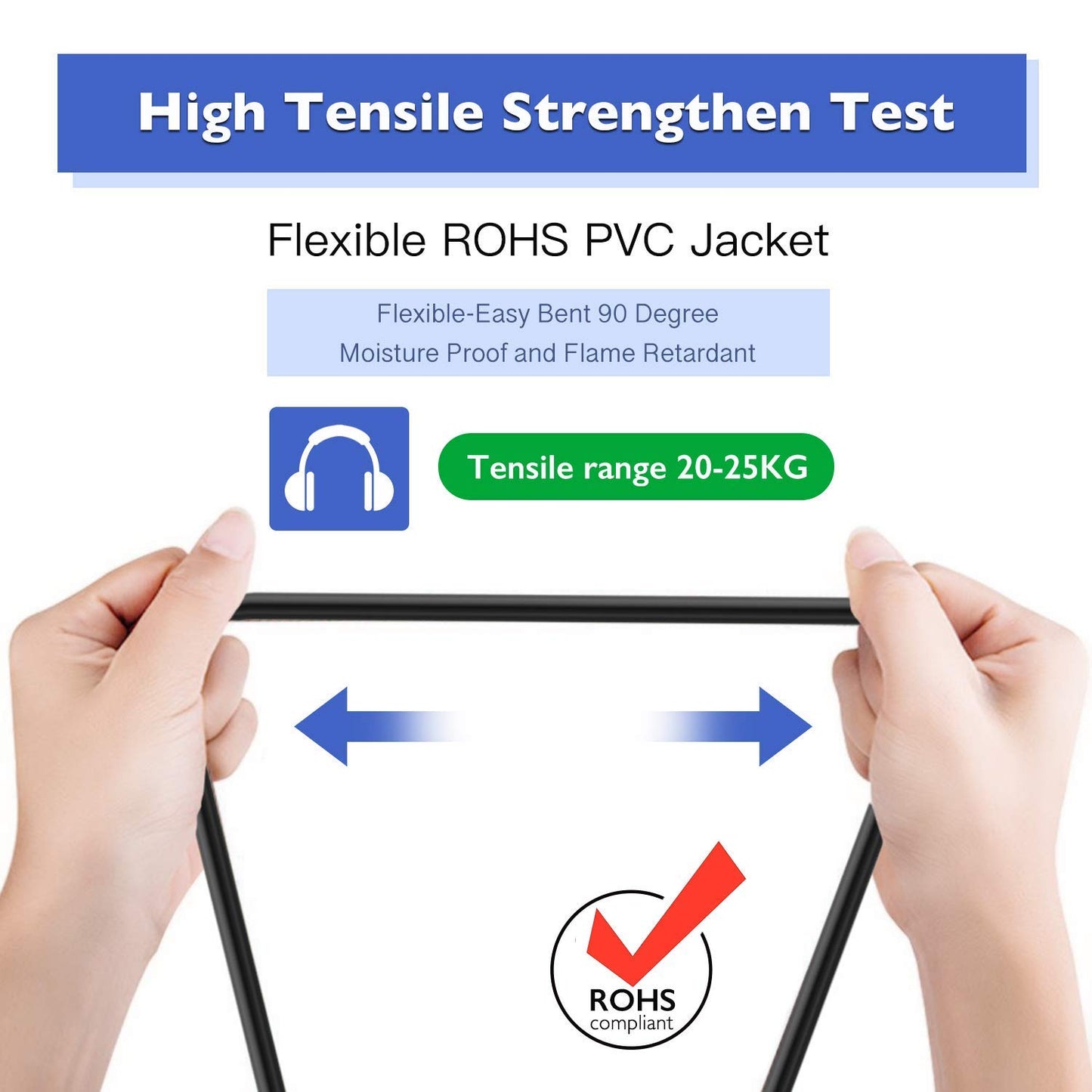 2Pack 200 Ft 1/4" Speaker Cables, True 12AWG Patch Cords, 1/4 Male Inch DJ/PA Audio Speaker Cable 12 Gauge Wire