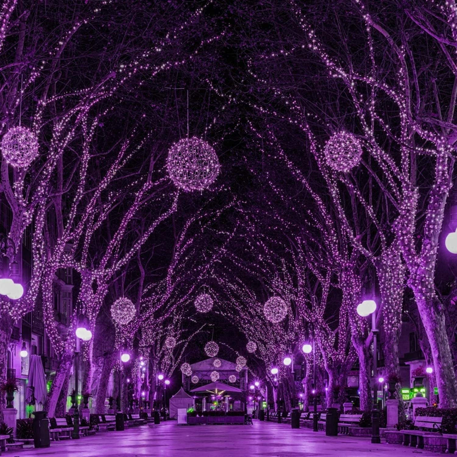 Halloween String Lights Outdoor, 98 Feet 300 Led Christmas Lights with 8 Lighting Modes for Halloween Party Christmas Xmas Tree Lights Decor(Purple)