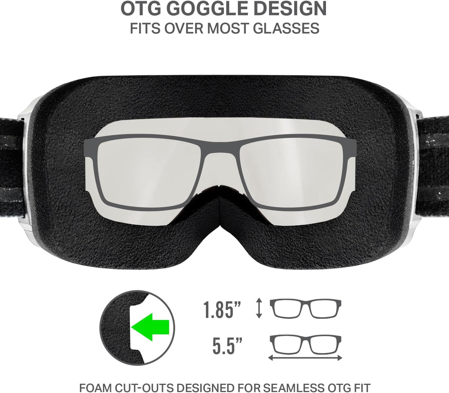 Wildhorn Cristo Ski Goggles Men Women 100% UV Anti-Fog OTG Snowboard Goggles- US Ski Team Official Supplier- Snow Goggles