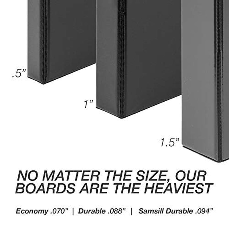 Durable 1.5 Inch 3 Ring Binder, Made in USA, D Ring Binder, FSC 100% Recycled Chipboard, Black, 4 Pack